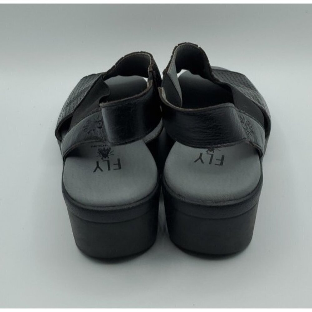 Fly London Women's Black Corners Sandal Peep Toe Size 36 US 5.5 - 6 - Picture 7 of 14